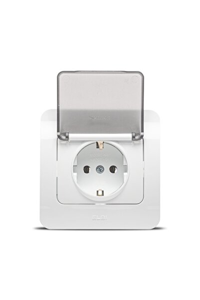 OEM Priza simpla, schuko, cu capac, incastrabila, gama Jazz, alb, Elbi