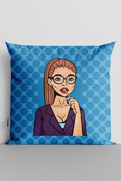 TicaretJet غطاء وسادة مطبوع رقميًا على الوجهين للنساء من Popart - 107