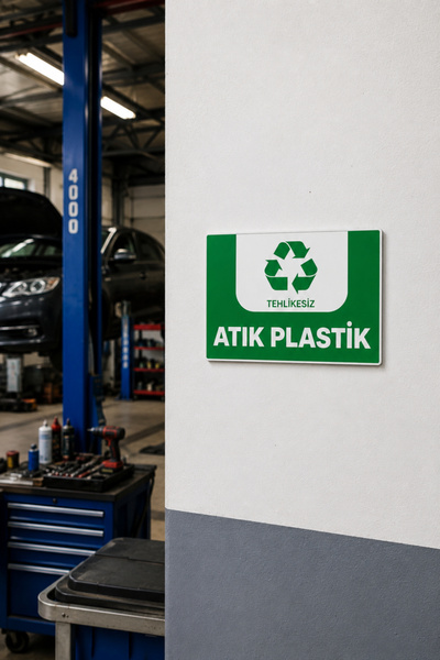 Happynesso "Atik Plasti̇k" Warning Sign 25X35 cm – Foil Printing on Forex, Do...