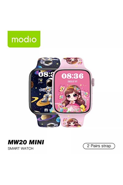 Modio Smart Watch for Kids Mw20 Mini Smartwatch with 2 Straps and Wireless Ch...
