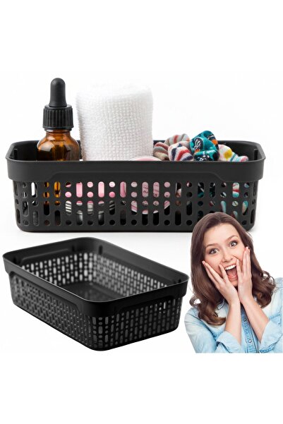 EDANTI Coș perforat din plastic pentru cosmetice de baie, recipient pentru se...