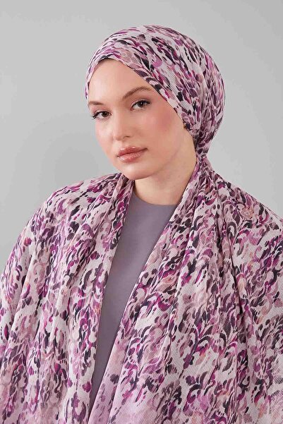 Levidor Purple Batik Pattern Cotton Shawl
