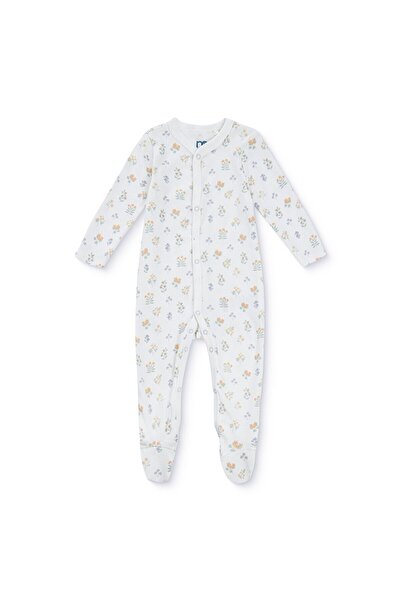 MOTHERCARE Kız Bebek Tulum Çiçek Baskılı Çıtçıtlı Bisiklet Yaka Uzun Kol Patikli