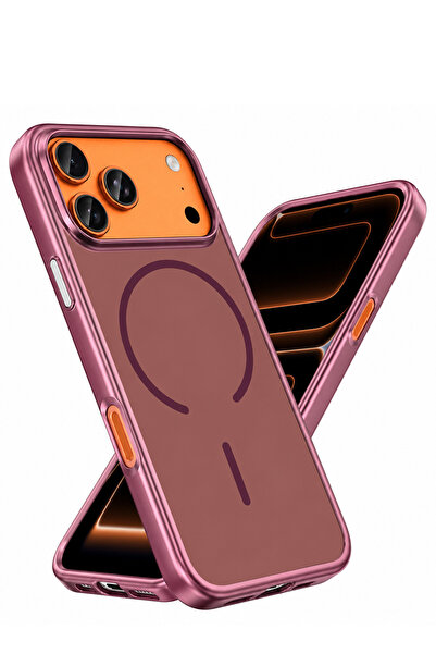 Nezih Case iPhone 17 Pro Max Uyumlu Magsafe Sarj Destekli Metal Tuşlu Şık Kapak