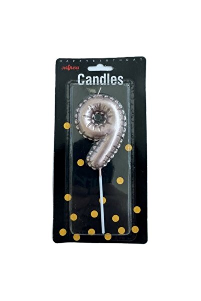 OEM Cake candle number 9, 7cm, Rosegold
