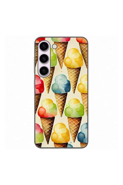 OEM Θήκη συμβατή με Samsung Galaxy S23, από σιλικόνη gel TPU, με σχέδιο παγωτού.