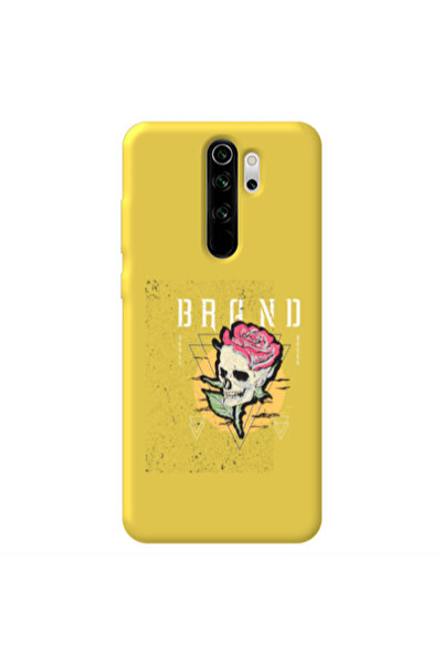 Other Xiaomi Redmi Note 8 Pro Skull Roses Yellow Colored Silicone TPU Θήκη