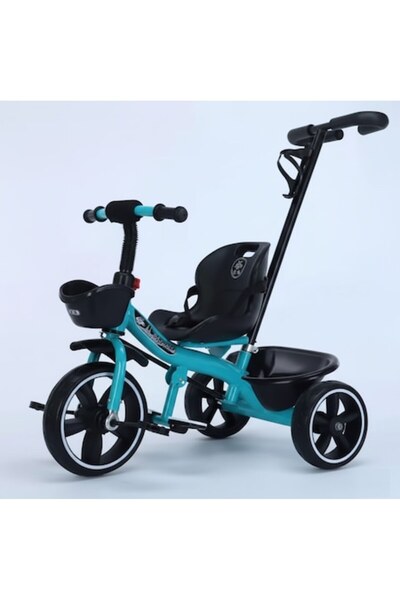 Jolly Tricicletă cu mâner de împins, pentru copii, TC598Blue
