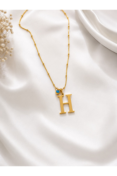 Lilith Takı ✨   The Letter H Steel Necklace That Combines Elegance and Meaning!