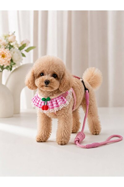 Payidar Hediyelik Cute Cherry-Detailing Plush Chest Harness Set (2 Piece Harn...