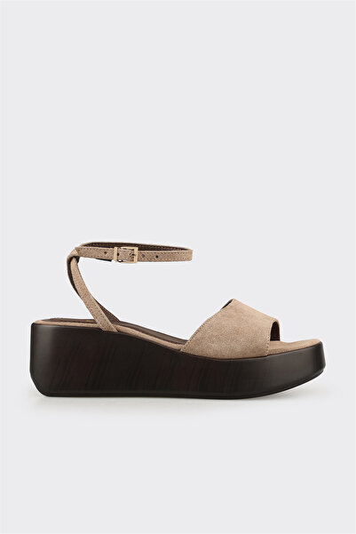 Elle Shoes Vizon Deri Kadın Sandalet