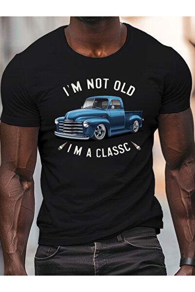 212Wear 180G Pure One-Sided Printed Sleeve Tee, Retro Pickup Truck Design T-S...