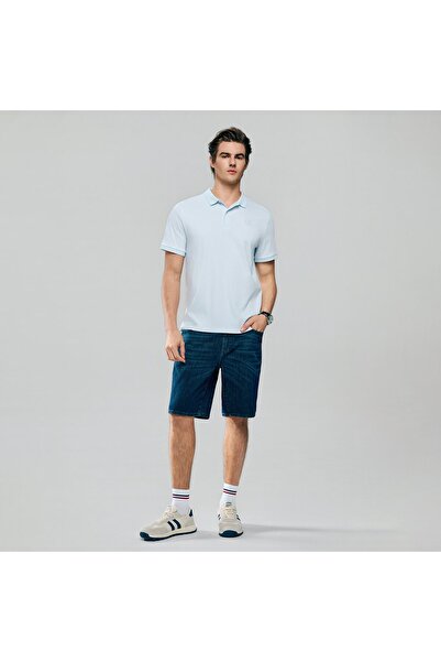 Giordano قميص بولو رجالي بقصة ضيقة وملمس سائل