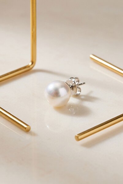 RMY MODA Women's White Mini Pearl Ball Earrings