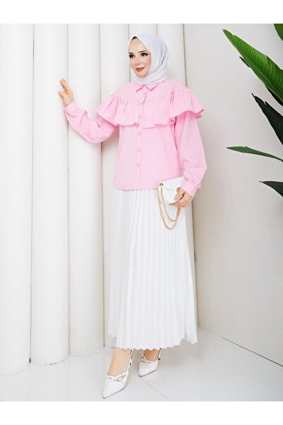 exxitcollection Women's Hijab Shirt with Cape Top Long Sleeves