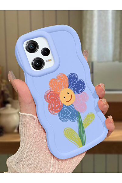 Hontinga Redmi Note 12 Pro 5G Uyumlu Kılıf kamera koruyucu Mavi Silikon Coupl...