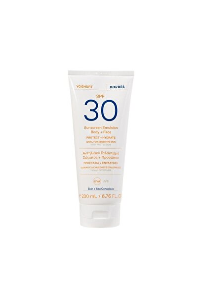 korres Yoghurt Sunscreen Emulsion Body + Face SPF30, Αντηλιακό Γαλάκτωμα Σώμα...