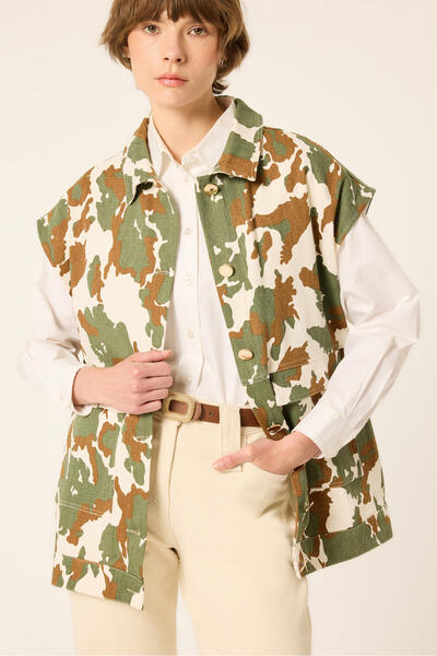 Touché Privé Patterned Gabardine Vest