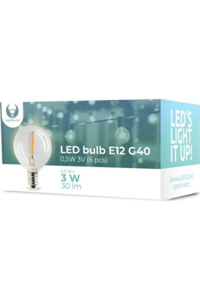 Forever Λάμπες LED 0.5W για ντουί E12 και σχήμα G40 Θερμό Λευκό 30lm 6 τεμάχι...