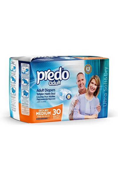 PREDO Bel Bantlı Yetişkin Hasta Bezi Medium (M) 30 Adet| 8 Damla | 85-125CM