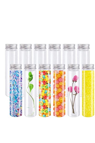OEM 12 bucăți eprubete din plastic cu capac cu filet (110ml) Recipiente trans...