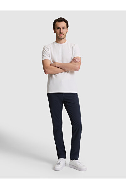 Cacharel Navy Blue Slim Fit Cotton Blend Canvas Trousers 50328226-Vr033