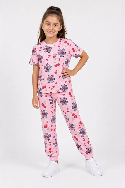 My Hanne Patterned Girls' Pajama Set 91201