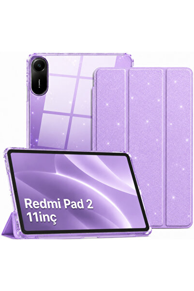 UnDePlus Xiaomi Redmi Pad 2 11inç 2025 Kılıf Simli Işıltılı Parlak Flip Cover...