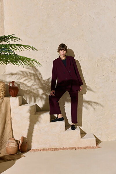 Aker Burgundy Swallow Collar Classic Jacket