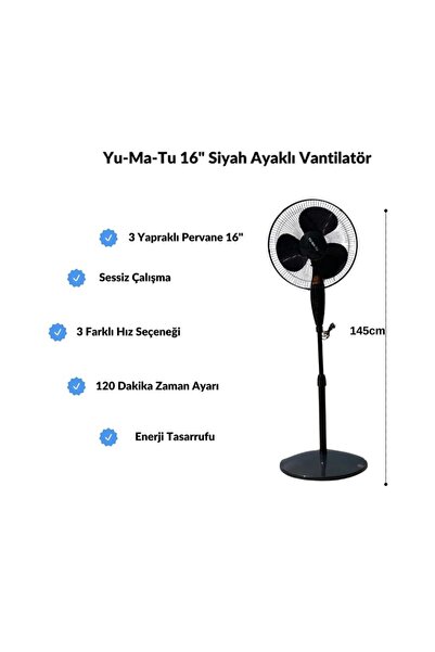 Imper Yumatu 16 inç Vantilatör 3 Kademe Zaman Ayarlı