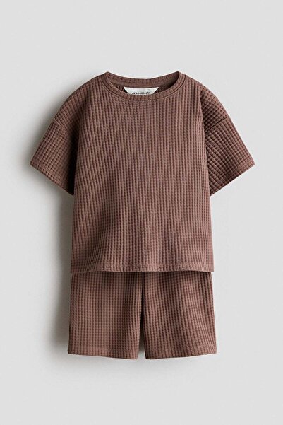 H&M 2-piece waffled jersey set