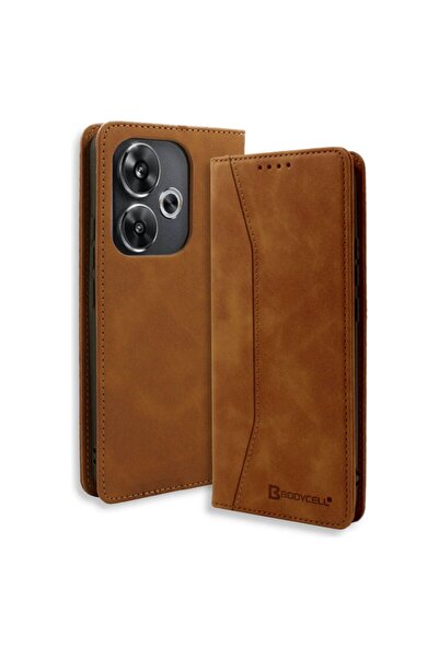 Bodycell Θήκη Βιβλίο από Δερματίνη PU για Xiaomi Poco F6 5G Καφέ - MD02168