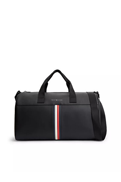 Tommy Hilfiger Erkek Bayrak Logo Detaylı Fermuarlı Geniş İç Hacimli Siyah Sey...