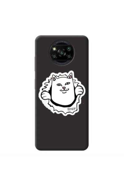 Other Xiaomi Poco X3 /X3 Pro White cat Black Colored Silicone TPU Θήκη