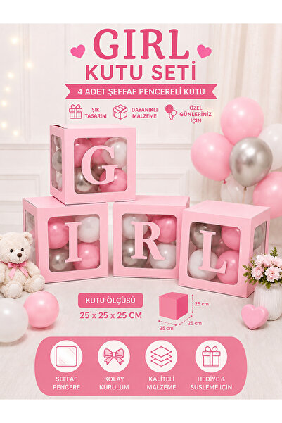 HAPPYLOOPPARTY Set za bebe i devojčice, 4 dela, prozirna kutija sa prozorom, ...