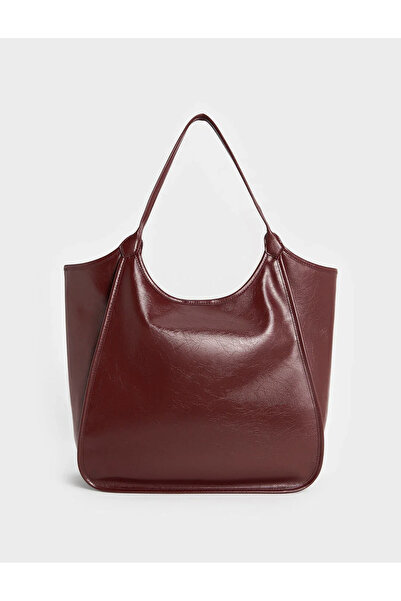 Charlene Charles & Keith Siana Metallic Crinkle Effect Slouchy Tote Bag
