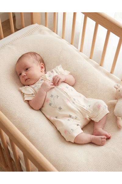 MiniKids Salopeta de vara, Baby Girl, crem-roz