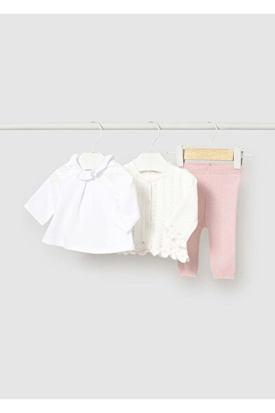 MAYORAL Newborn Baby Girl Knitwear Pants Set Pink