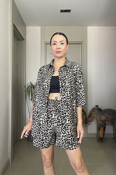 Butik Didem Sakinci Σετ σορτς με μοτίβο λεοπάρ Tiril