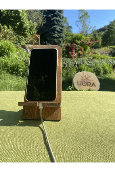 Lioracommerce Ahşap Telefon Tutucu Standı Holder - Kişiselleştirilmiş, İsim v...