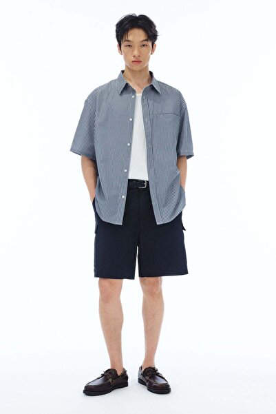 H&M Loose Fit Short-sleeved seersucker shirt