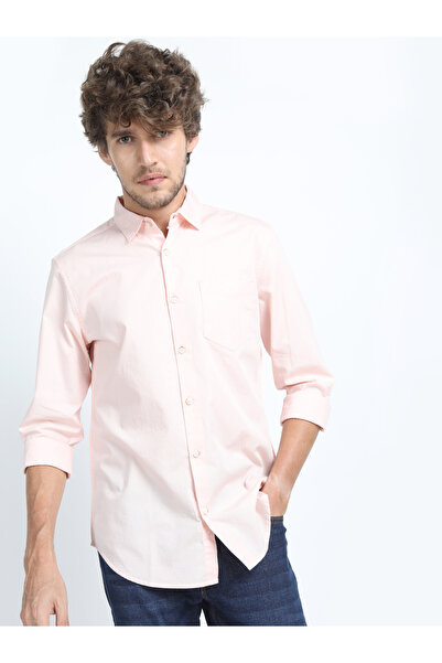 Highlander By Styli Solid Chest Pocket Detail Shirt with Long Sleeves