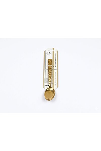 B&D Decorative Tea Spoon Set, Gold Metal, 3 Pieces