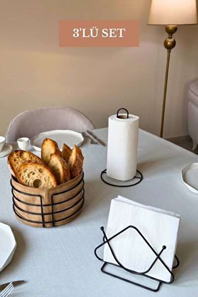 Edora Home Σετ 3 τεμαχίων Μαύρη θήκη χαρτοπετσέτας σε σχήμα τριγώνου, Όρθια θ...