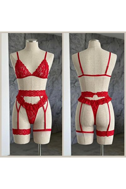 WİYONA Set sutien negru pentru femei, cu design special, cu bandă la picior ș...
