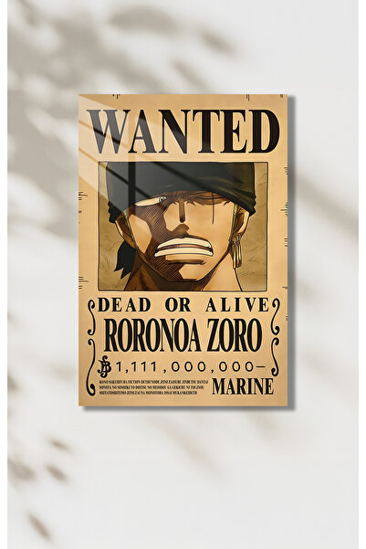 PESHLİSTORE Roronoa Zoro Wanted Poster Metal Duvar Posteri – Anime Temalı Dek...