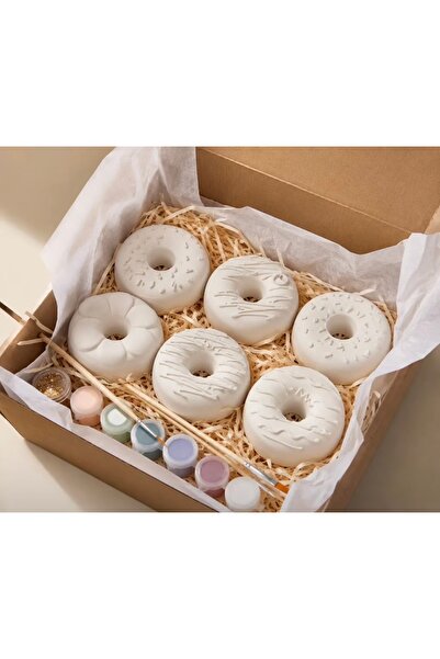 Aurocode Donut Figürlü Taş Tozu Boyama Kiti - 6'lı Yaz Tatili Çocuk Aktivite ...