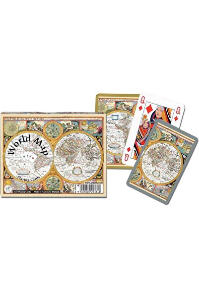 Piatnik Set de 2 pachete de carti de joc Piatnik, colectia "Mapa swiata", pla...