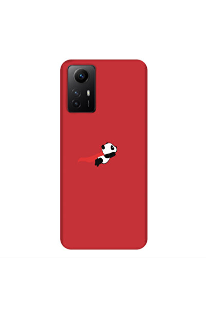 Other Xiaomi Redmi Note 12s kite flying panda Red Colored Silicone TPU Θήκη