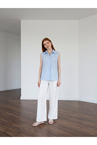 PERA MODA Zero Sleeve Seasonal Poplin Shirt